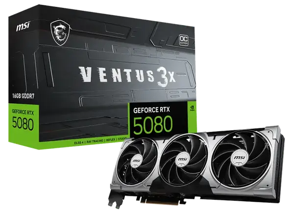Відеокарта MSI GeForce RTX 5080 16G VENTUS 3X OC