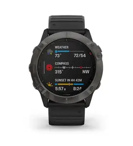 Смарт-годинник Garmin Fenix 6X Pro Sapphire Carbon Grey DLC with Black Band (010-02157-11/10)