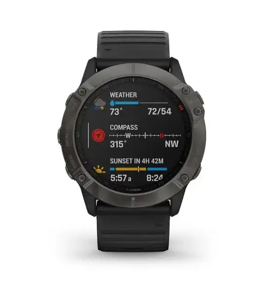 Смарт-годинник Garmin Fenix 6X Pro Sapphire Carbon Grey DLC with Black Band (010-02157-11/10)