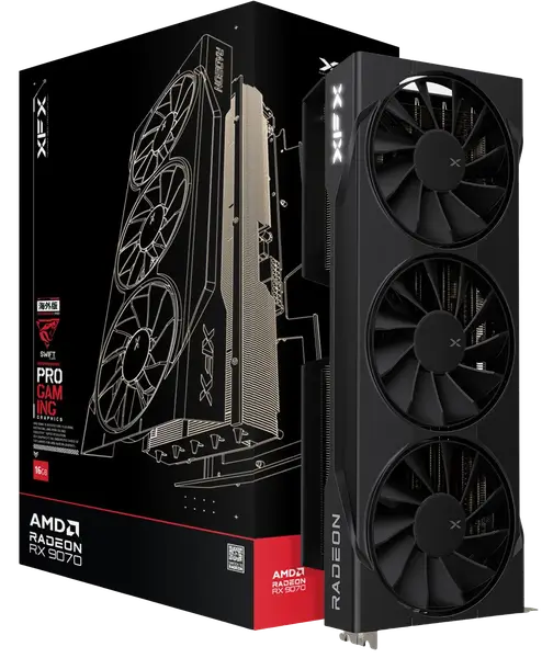 Відеокарта XFX Swift AMD Radeon RX 9070 OC Triple Fan Gaming Edition (RX-97SWFB3B9)