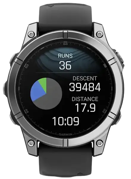 Спортивний годинник Garmin Fenix E 47mm AMOLED Stainless Steel with Black Silicone Band (010-03025-02/00)