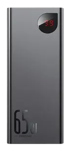 Зовнішній акумулятор (павербанк) Baseus Adaman Metal Digital Display Quick Charge Power Bank 65W 20000mAh Black (PPIMDA-D01, PPADM-65S)