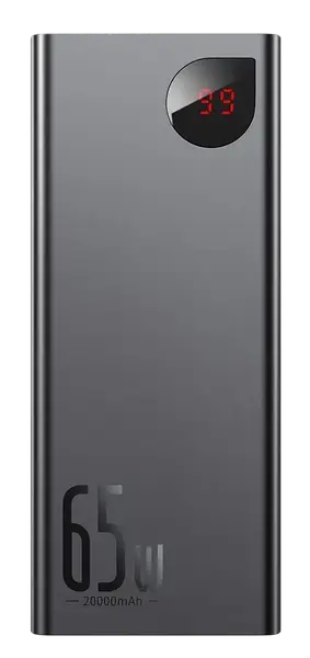 Зовнішній акумулятор (павербанк) Baseus Adaman Metal Digital Display Quick Charge Power Bank 65W 20000mAh Black (PPIMDA-D01, PPADM-65S)