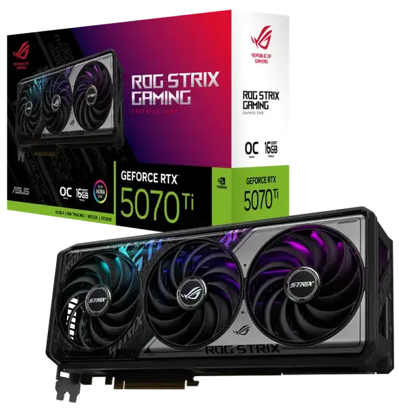 Відеокарта ASUS GeForce RTX 5070 Ti ROG Strix OC 16GB GDDR7 DLSS4 (ROG-STRIX-RTX5070TI-O16G-GAMING)