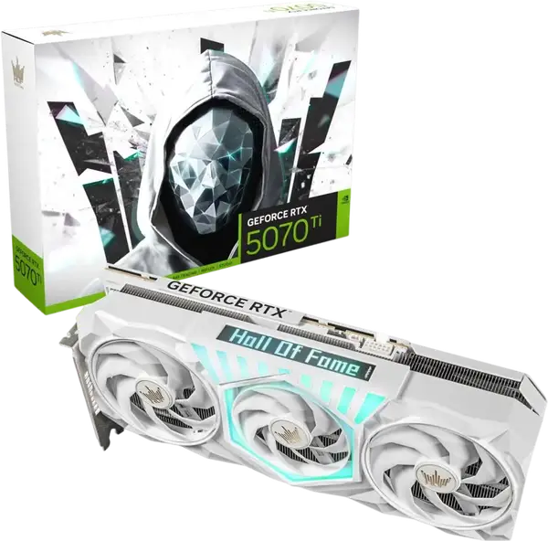 Відеокарта KFA2 GeForce RTX 5070 Ti HOF Gaming White 16GB GDDR7 DLSS4 (57IZN6MDDPWK)