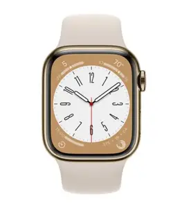 Смарт-годинник Apple Watch 8 41/Gold Steel/Starlight Sport LTE (MNJC3)