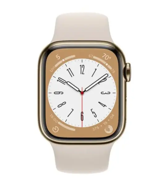 Смарт-годинник Apple Watch 8 41/Gold Steel/Starlight Sport LTE (MNJC3)