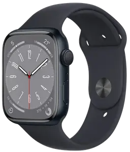 Смарт-годинник Apple Watch 8 45 / Midnight Aluminium / Midnight Sport GPS (MNP13)
