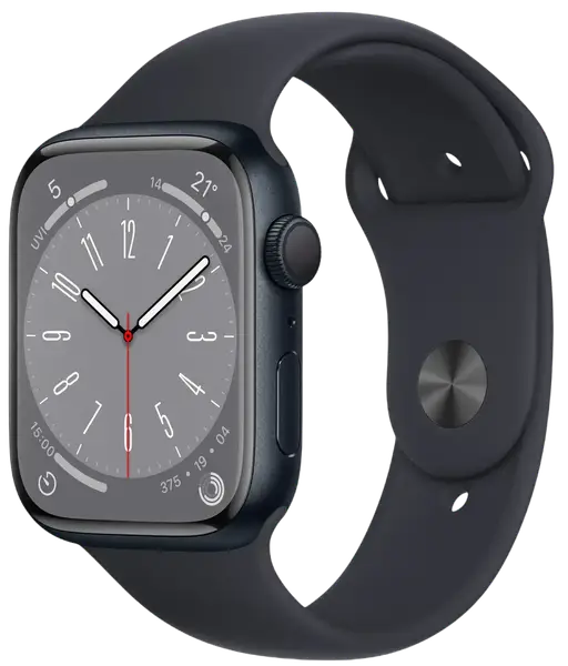 Смарт-годинник Apple Watch 8 45 / Midnight Aluminium / Midnight Sport GPS (MNP13)