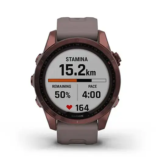 Смарт-годинник Garmin Fenix 7S Sapphire Solar Dark Bronze Titanium w. Shale G. Band (010-02539-28/29)