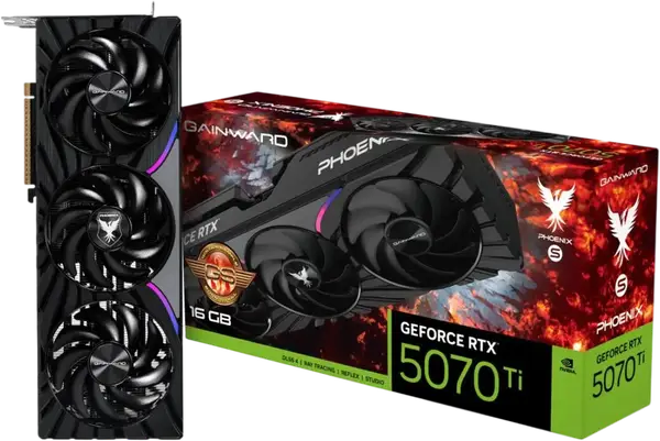 Відеокарта Gainward GeForce RTX 5070 Ti Phoenix-S GS 16GB GDDR7 (NE7507TS19T2-GB2031K)