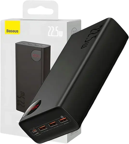 Зовнішній акумулятор (павербанк) Baseus Adaman Digital Display 40000mAh 22.5W Black (PPAD020101)