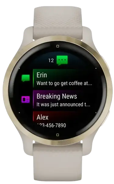 Смарт-годинник Garmin Venu 2S Light Gold Stainless Steel Bezel with Light Sand Case and Silicone Band (010-02429-01/11)