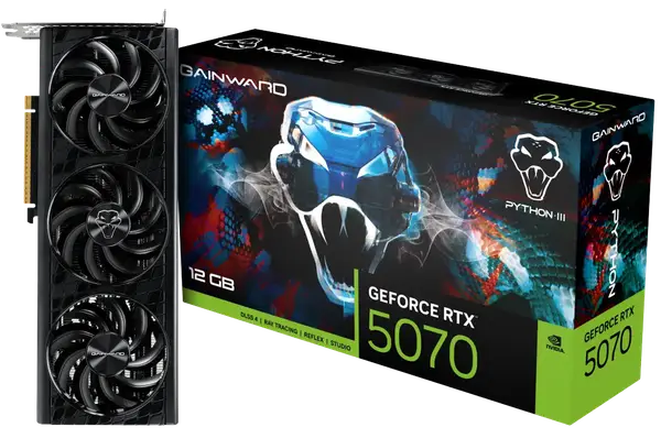 Відеокарта Gainward GeForce RTX 5070 Python III 12GB GDDR7 DLSS4 (NE75070019K9-GB2050T)
