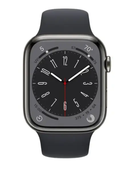 Смарт-годинник Apple Watch 8 45/Graphite Steel/Midnight Sport LTE (MNKU3)