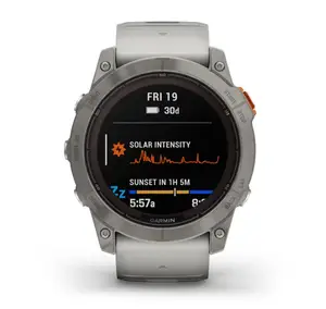 Смарт-годинник Garmin Fenix 7X Pro Sapphire Solar Titanium w. Fog Gray/Ember O. Band (010-02778-14/15)