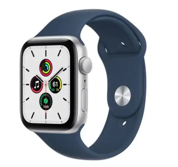 Смарт-годинник Apple Watch SE GPS 44mm Silver Aluminum Case w. Abyss Blue S. Band (MKQ43)