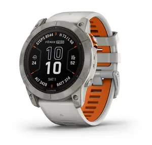 Смарт-годинник Garmin Fenix 7X Pro Sapphire Solar Titanium w. Fog Gray/Ember O. Band (010-02778-14/15)