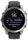 Спортивний годинник Garmin Fenix E 47mm AMOLED Stainless Steel with Black Silicone Band (010-03025-02/00)