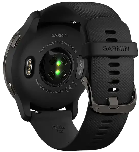 Смарт-годинник Garmin Venu 2 Slate Stainless Steel Bezel with Black Case and Silicone Band (010-02430-11/01)