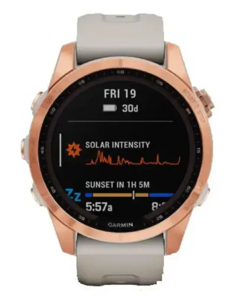 Смарт-годинник Garmin Fenix 7S Solar Rose Gold with Light Sand Band (010-02539-10/11)