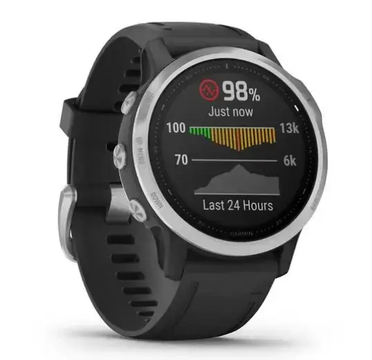 Смарт-годинник Garmin Fenix 6S Solar Silver with black band (010-02409-00)