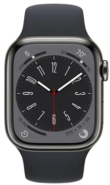 Смарт-годинник Apple Watch 8 41/Graphite Steel/Midnight Sport LTE (MNJJ3)