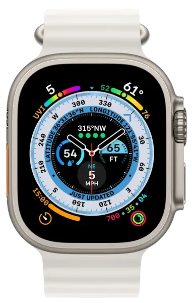 Смарт-годинник Apple Watch Ultra GPS + Cellular 49mm Titanium Case with White Ocean Band (MNH83/MNHF3)