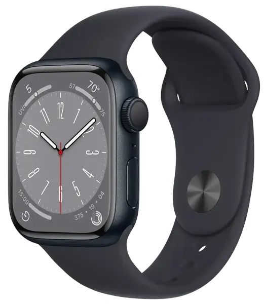 Смарт-годинник Apple Watch 8 41/Midnight Aluminum/Midnight Sport GPS (MNP53)