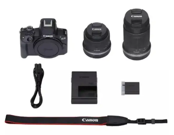 Бездзеркальний фотоапарат Canon EOS R50 kit RF-S 18-45mm IS STM + RF-S 55-210mm IS STM Black (5811C034)