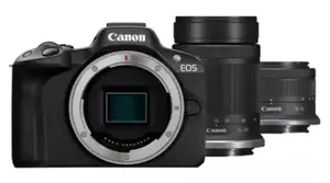 Бездзеркальний фотоапарат Canon EOS R50 kit RF-S 18-45mm IS STM + RF-S 55-210mm IS STM Black (5811C034)