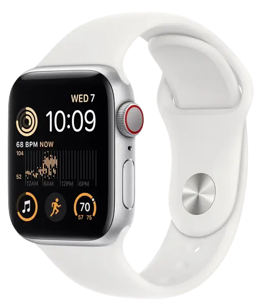 Смарт-годинник Apple Watch SE 2 40/Silver Aluminum/White Sport LTE (MNPP3)