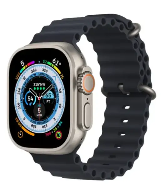 Смарт-годинник Apple Watch Ultra GPS + Cellular 49mm Titanium Case with Midnight Ocean Band (MQET3/MQFK3)