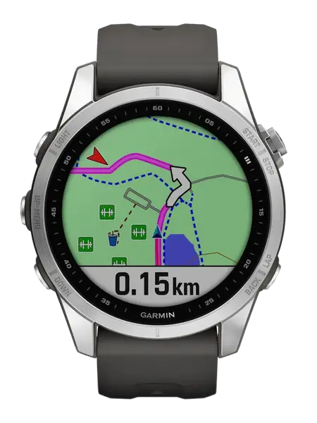 Смарт-годинник Garmin Fenix 7S Silver with Graphite Band (010-02539-00/01)