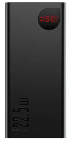 Зовнішній акумулятор (павербанк) Baseus Adaman Metal Digital Display 20000mAh 22.5W 2021 Editon Black (PPAD000101)