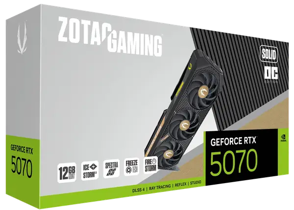 Відеокарта Zotac GeForce RTX 5070 Solid OC 12GB GDDR7 DLSS4 (ZT-B50700J-10P)