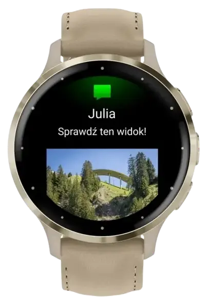 Смарт-годинник Garmin Venu 3S Soft Gold S. Steel Bezel w. French Gray Case and Leather Band (010-02785-55)