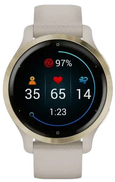 Смарт-годинник Garmin Venu 2S Light Gold Stainless Steel Bezel with Light Sand Case and Silicone Band (010-02429-01/11)