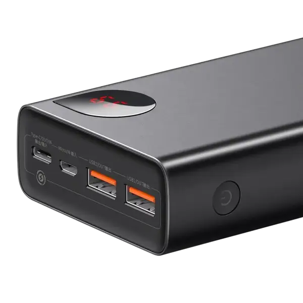 Зовнішній акумулятор (павербанк) Baseus Adaman Metal Digital Display Quick Charge Power Bank 65W 20000mAh Black (PPIMDA-D01, PPADM-65S)