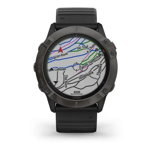 Смарт-годинник Garmin Fenix 6X Pro Solar Titanium Carbon Grey DLC with Black Band (010-02157-21)