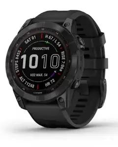 Смарт-годинник Garmin Fenix 7 Sapphire Solar Black DLC Titanium with Black Band (010-02540-34/35)