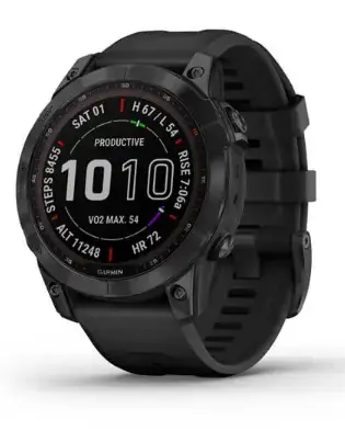 Смарт-годинник Garmin Fenix 7 Sapphire Solar Black DLC Titanium with Black Band (010-02540-34/35)