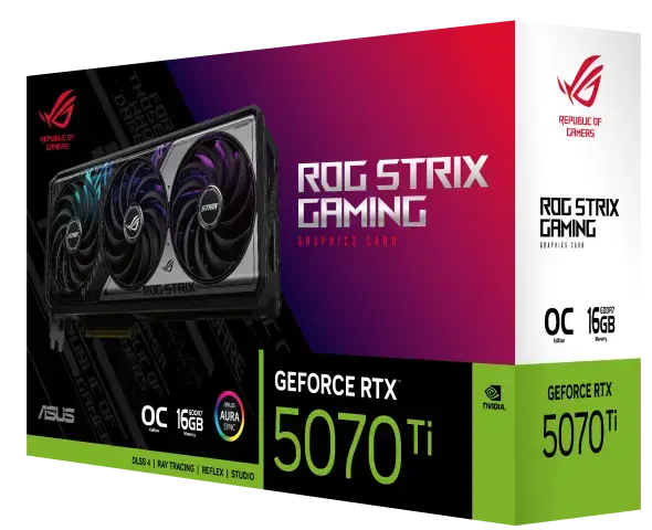 Відеокарта ASUS GeForce RTX 5070 Ti ROG Strix OC 16GB GDDR7 DLSS4 (ROG-STRIX-RTX5070TI-O16G-GAMING)