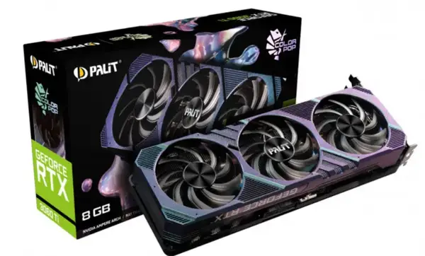 Відеокарта Palit GeForce RTX 3060 Ti ColorPOP LHR 8GB GDDR6 (NE6306T019P2-1041R)