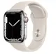 Смарт-годинник Apple Watch Series 7 GPS + Cellular 45mm Silver Stainless Steel Case w. Starlight Sport Band (MKJD3)
