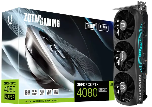 Відеокарта Zotac GeForce RTX 4080 SUPER Trinity Black Edition 16GB GDDR6X (ZT-D40820D-10P)