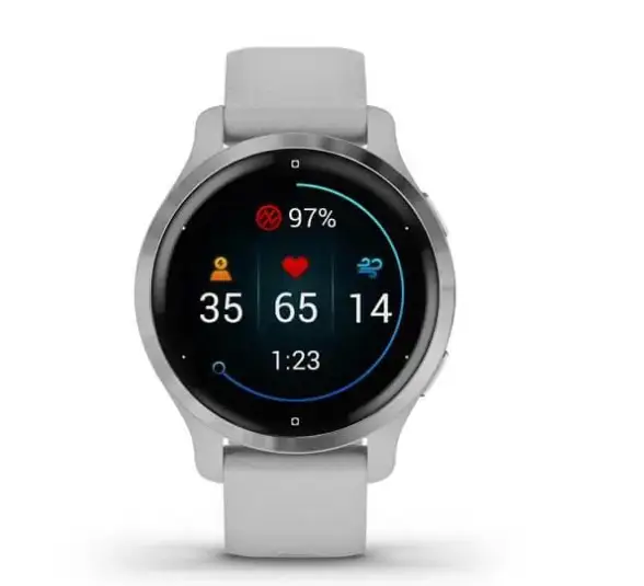 Смарт-годинник Garmin Venu 2S Silver Stainless Steel Bezel with Mist Gray Case and Silicone Band (010-02429-12/02)