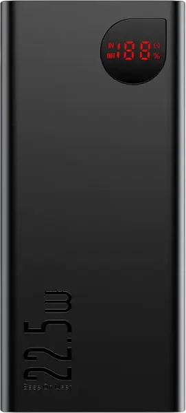 Зовнішній акумулятор (павербанк) Baseus Adaman Digital Display 40000mAh 22.5W Black (PPAD020101)