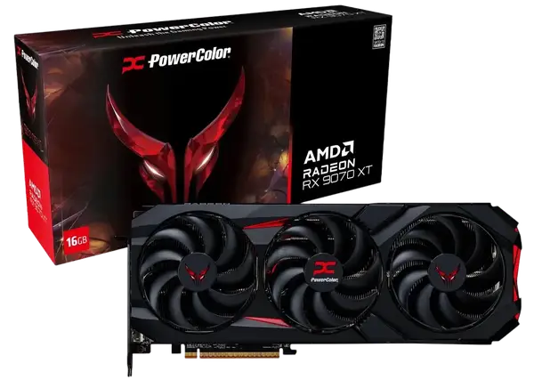 Відеокарта PowerColor Red Devil AMD Radeon RX 9070 XT 16GB GDDR6 (RX9070XT 16G-E/OC)