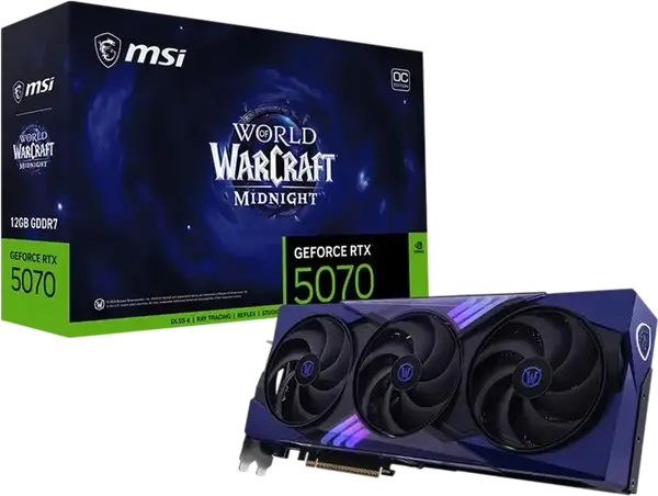 Відеокарта MSI GeForce RTX 5070 12G WoW Midnight Void Edition OC (912-V532-251)